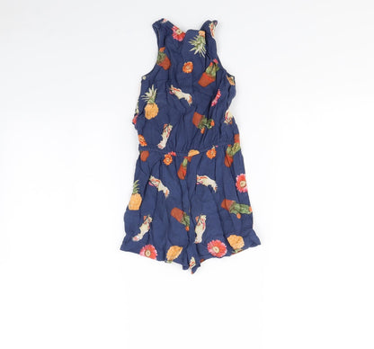 Next Girls Black Spotted  Playsuit One-Piece Size 4 Years  - Fruit