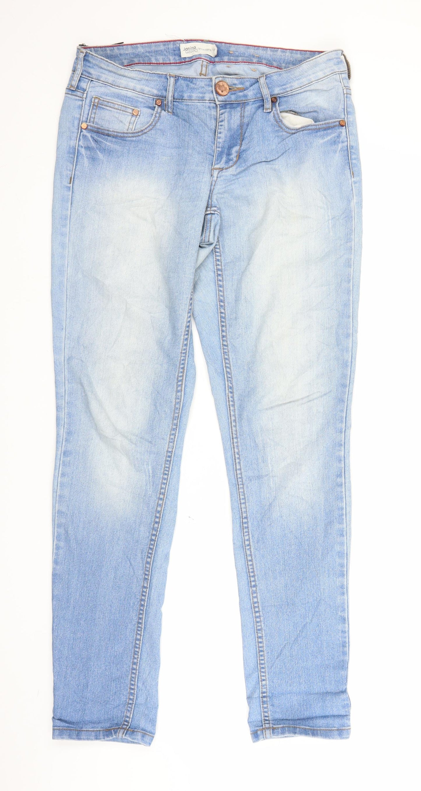 Janina Womens Blue  Denim Straight Jeans Size 38 in L31 in