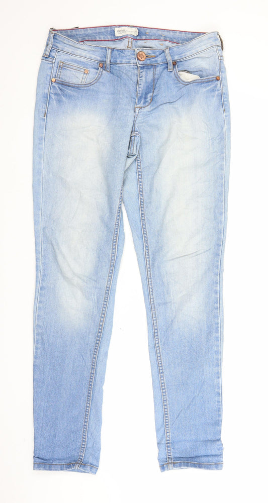 Janina Womens Blue  Denim Straight Jeans Size 38 in L31 in