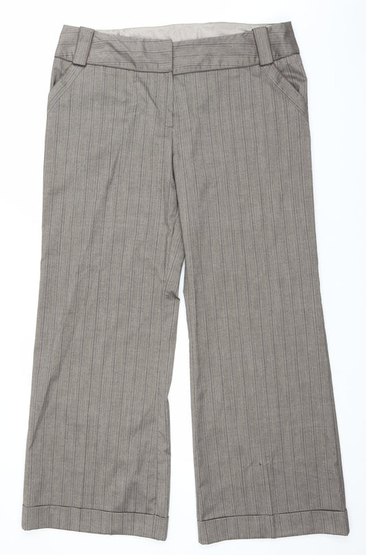 Dorothy Perkins Womens Brown Striped  Trousers  Size 18 L30 in