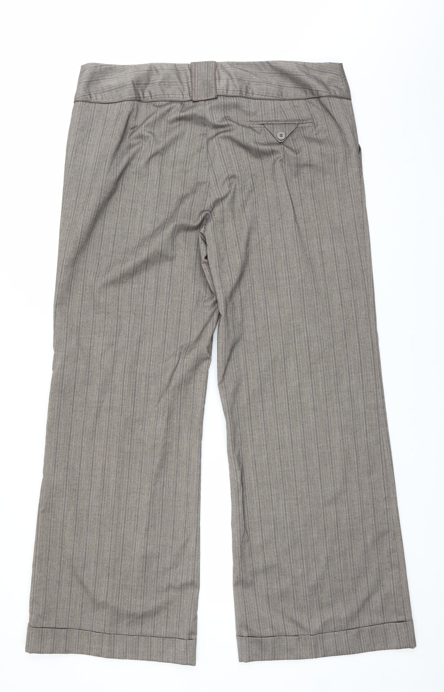 Dorothy Perkins Womens Brown Striped  Trousers  Size 18 L30 in