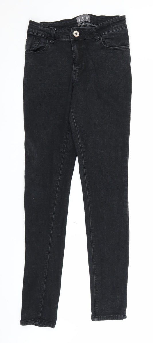 Fluid Womens Black  Denim Skinny Jeans Size 10 L29 in
