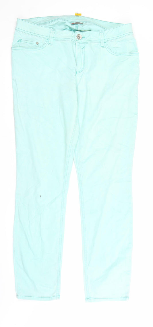 Street One Womens Green  Denim Straight Jeans Size 34 in L29 in