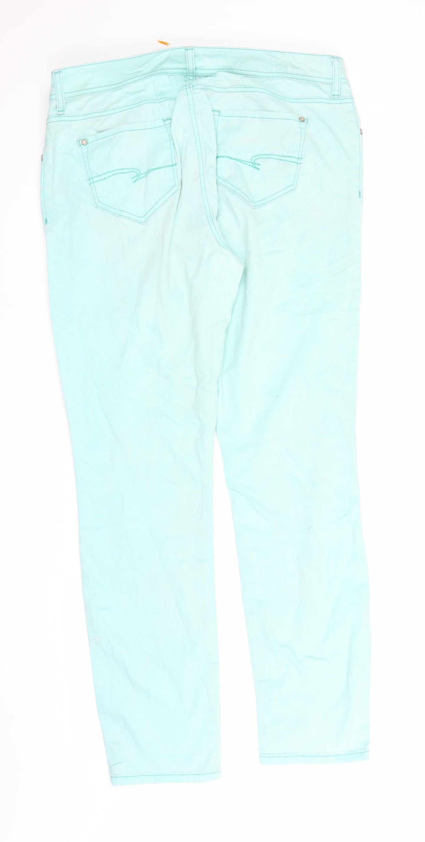 Street One Womens Green  Denim Straight Jeans Size 34 in L29 in
