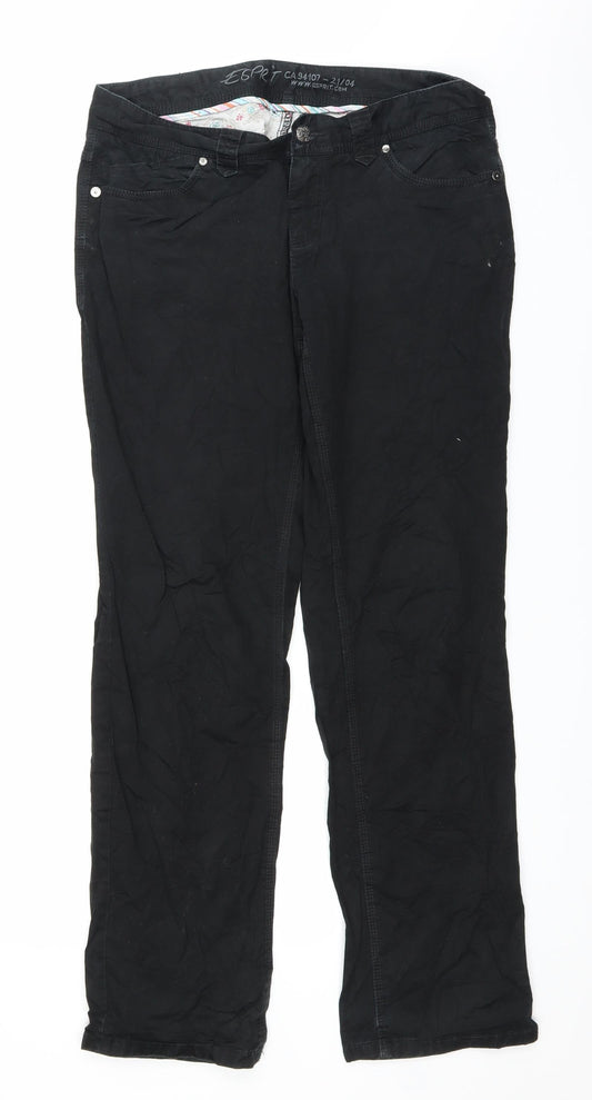 Esprit Womens Black  Denim Straight Jeans Size 34 in L29 in
