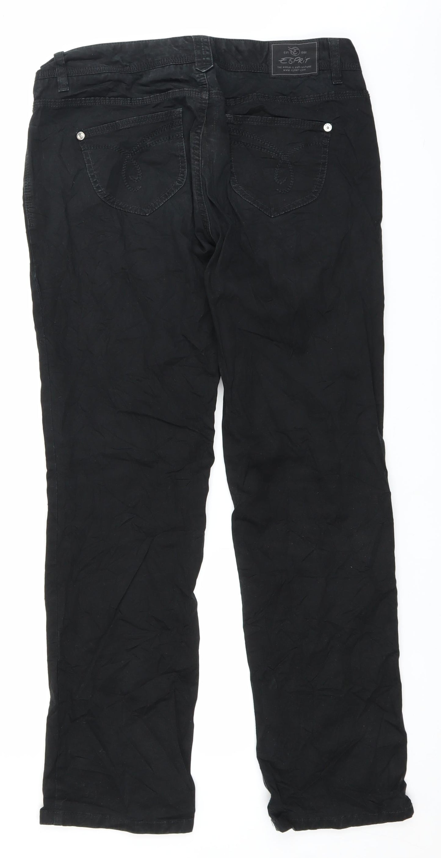Esprit Womens Black  Denim Straight Jeans Size 34 in L29 in