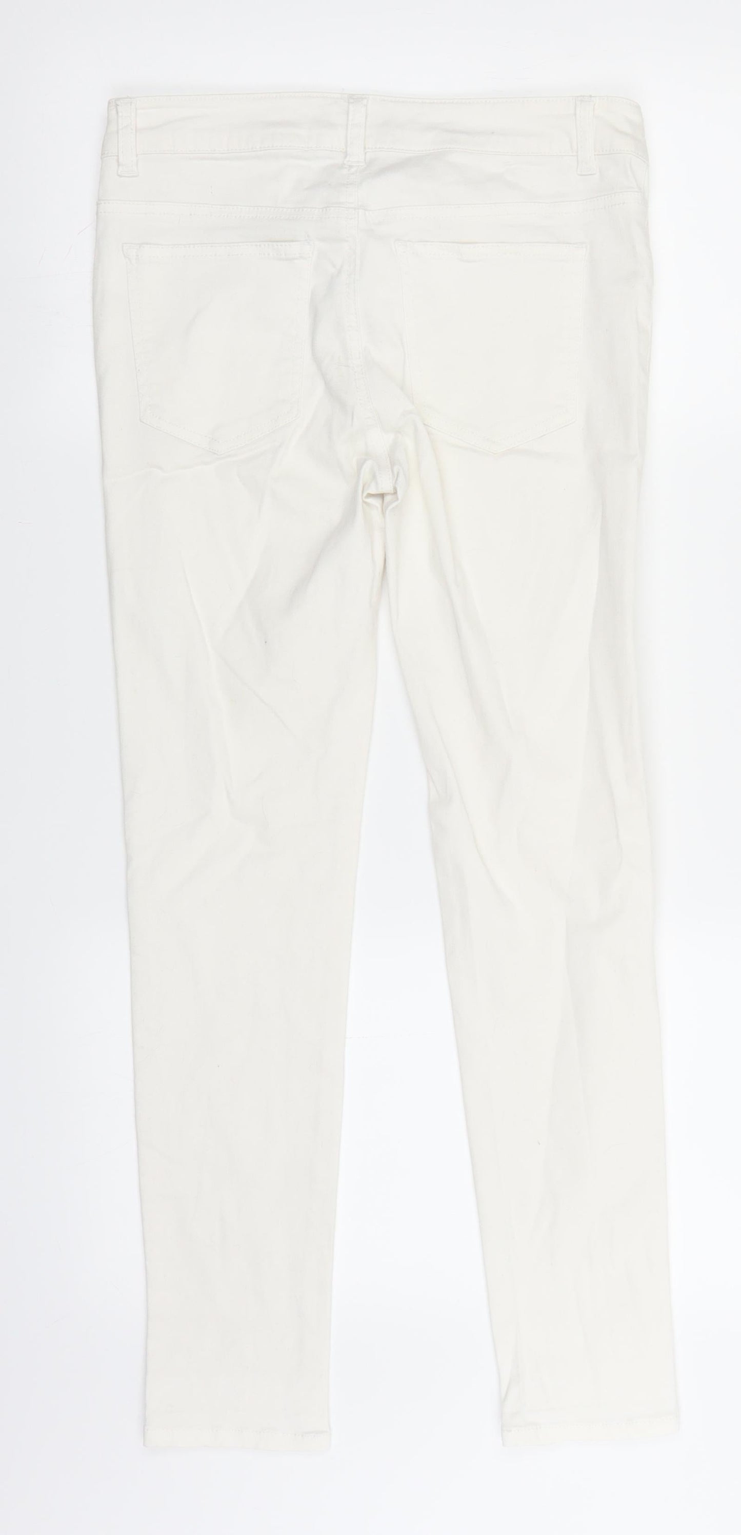 BikBok Womens White  Denim Straight Jeans Size M L26 in