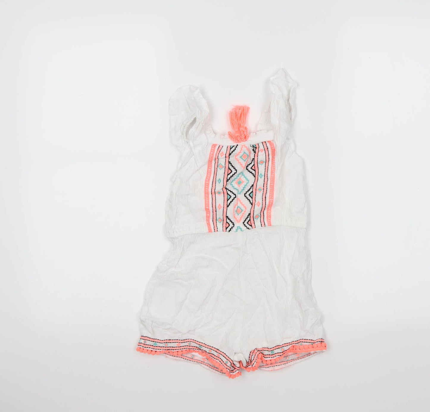 I love girls wear Girls White Fair Isle  Playsuit One-Piece Size 6 Years