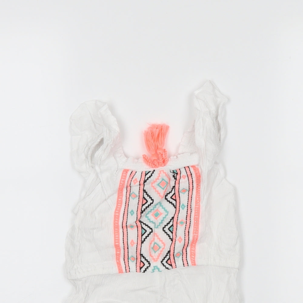I love girls wear Girls White Fair Isle  Playsuit One-Piece Size 6 Years