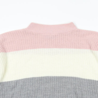 Select Womens Grey Striped  Pullover Jumper Size 8