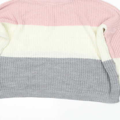 Select Womens Grey Striped  Pullover Jumper Size 8
