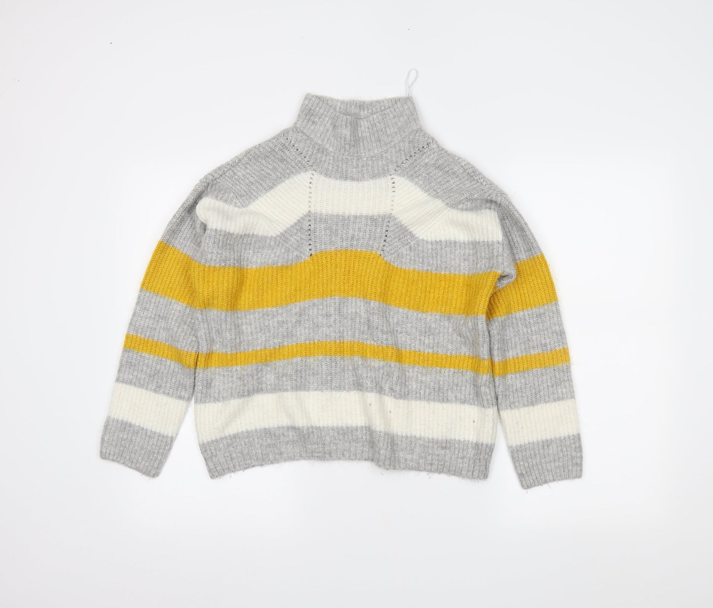 Papaya Womens Grey Striped  Pullover Jumper Size M