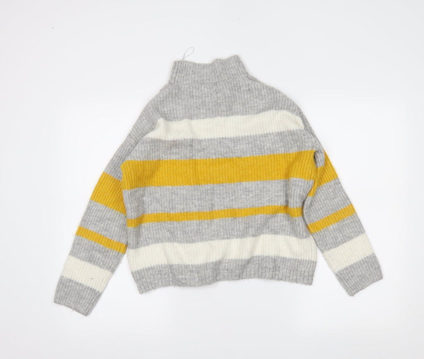 Papaya Womens Grey Striped  Pullover Jumper Size M