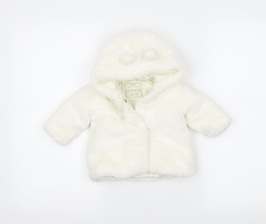 George Girls White   Jacket Coatigan Size 3-6 Months