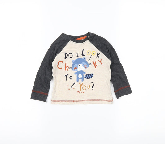 Lullaby Boys Beige   Basic T-Shirt Size 6-9 Months