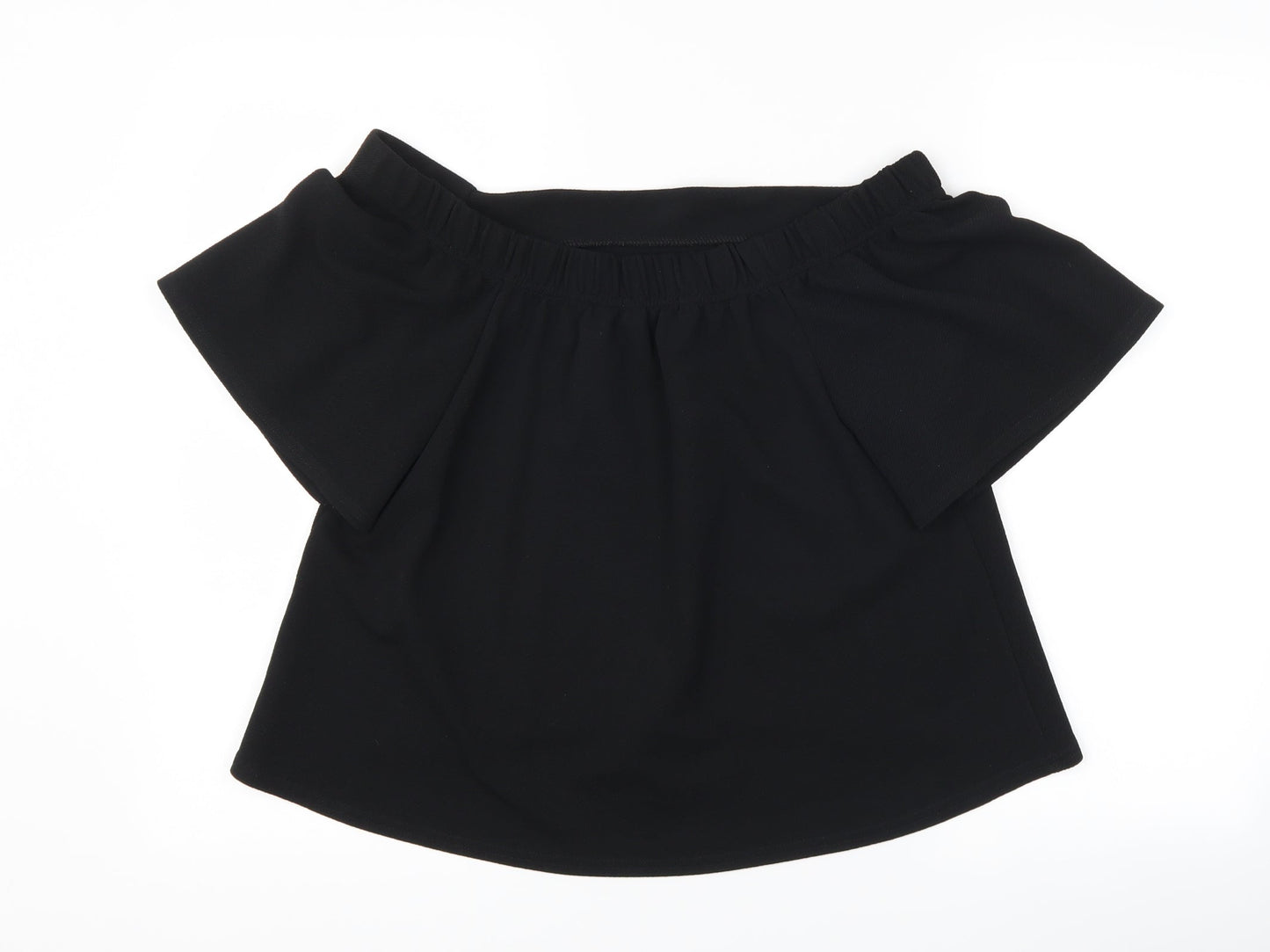 PRETTYLITTLETHING Womens Black   Cropped T-Shirt Size 12