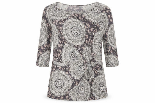 F&F Womens Grey Geometric  Basic T-Shirt Size 10