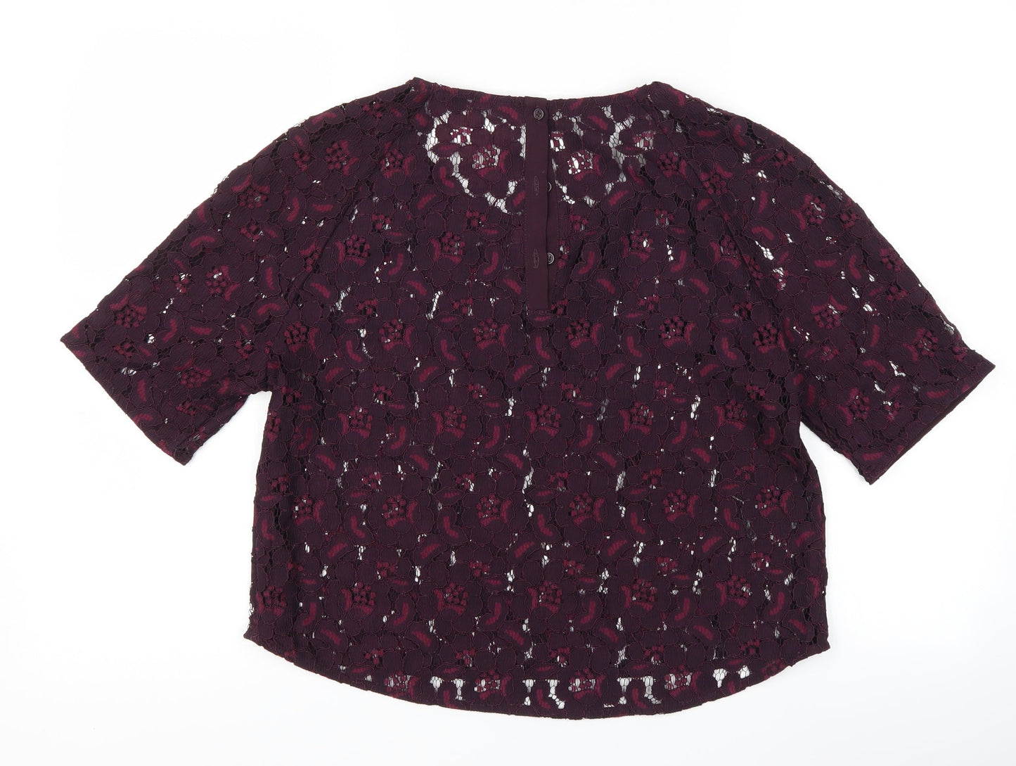 NEXT Womens Purple Floral  Basic T-Shirt Size 10