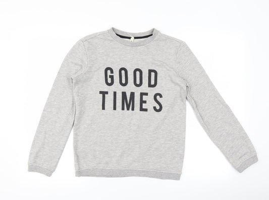 Primark Girls Grey   Pullover Sweatshirt Size 11-12 Years  - good times