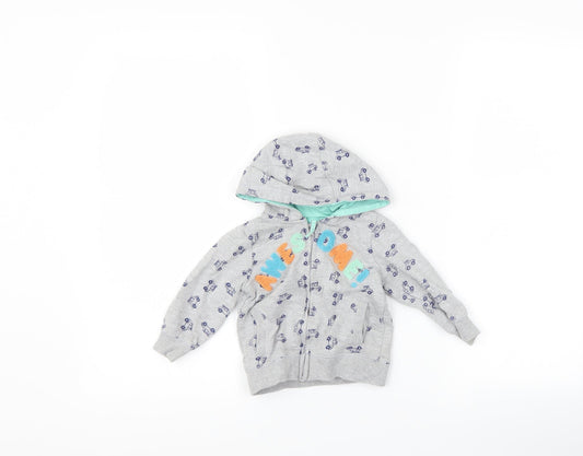 M&Co Boys Grey   Jacket  Size 6-9 Months  - cars