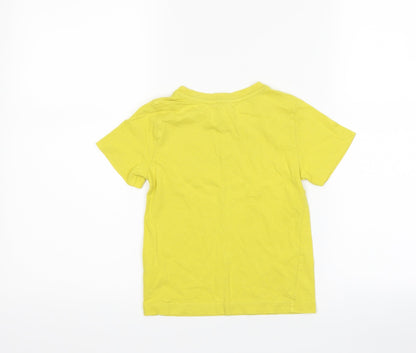 Preloved H&M Boys Yellow   Basic T-Shirt Size 3-4 Years  - Venice beach - Back
