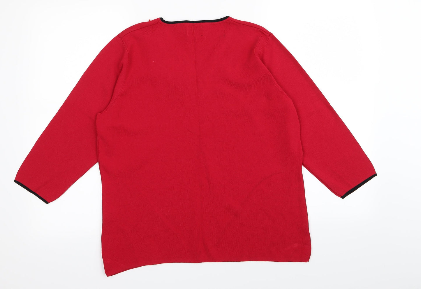 Heather Valley Womens Red Floral  Pullover Jumper Size 18