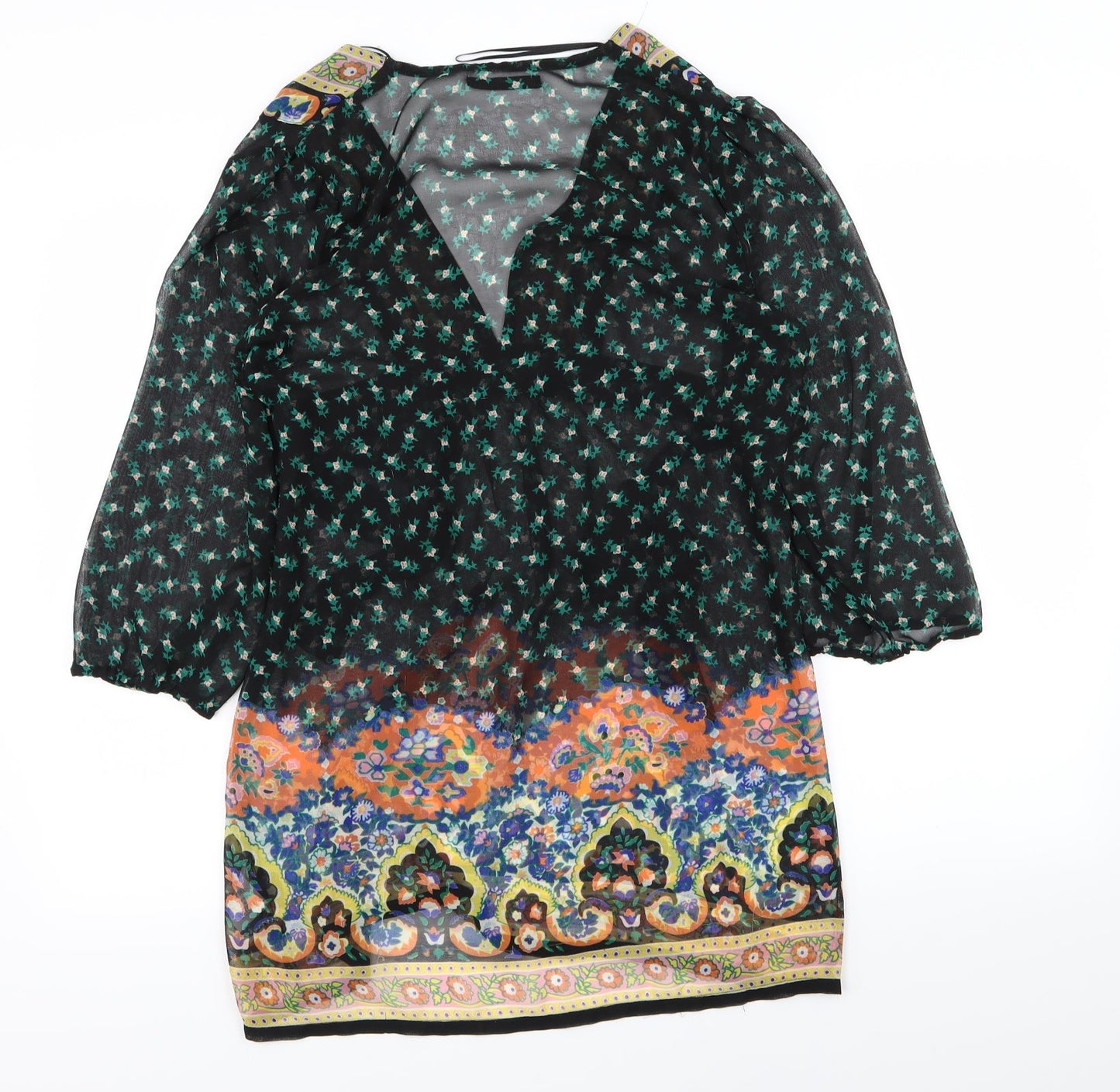 evie Womens Multicoloured Geometric  Basic Blouse Size M