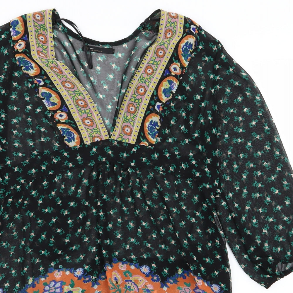 evie Womens Multicoloured Geometric  Basic Blouse Size M