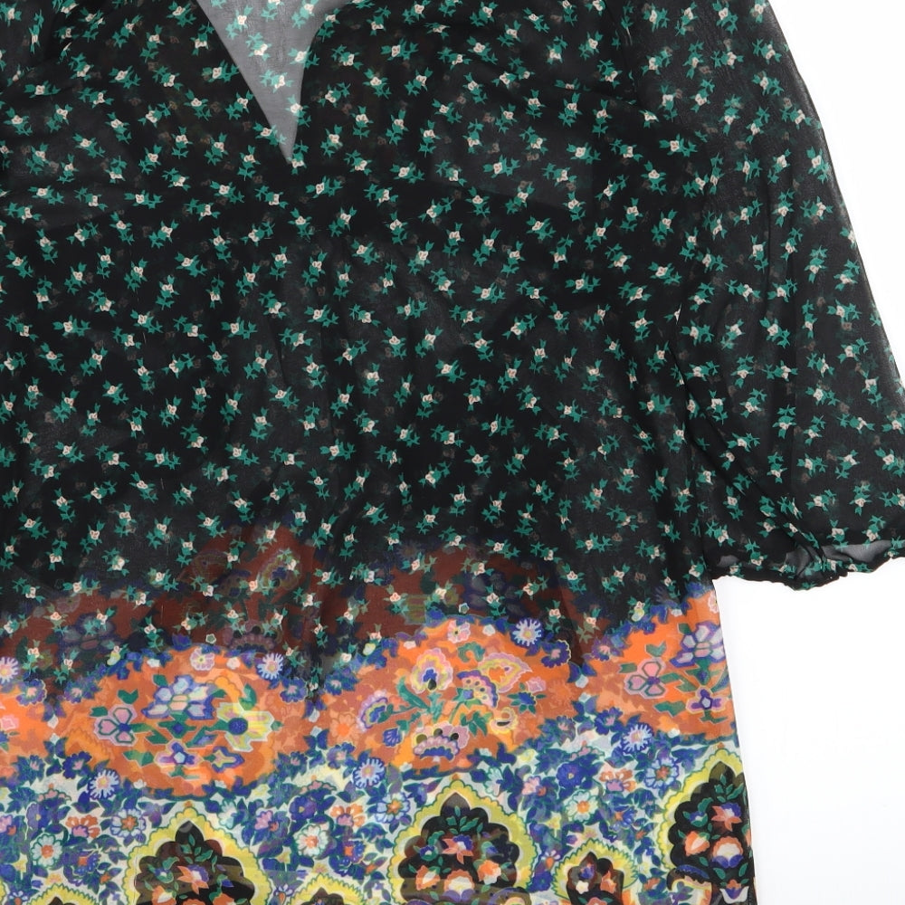 evie Womens Multicoloured Geometric  Basic Blouse Size M