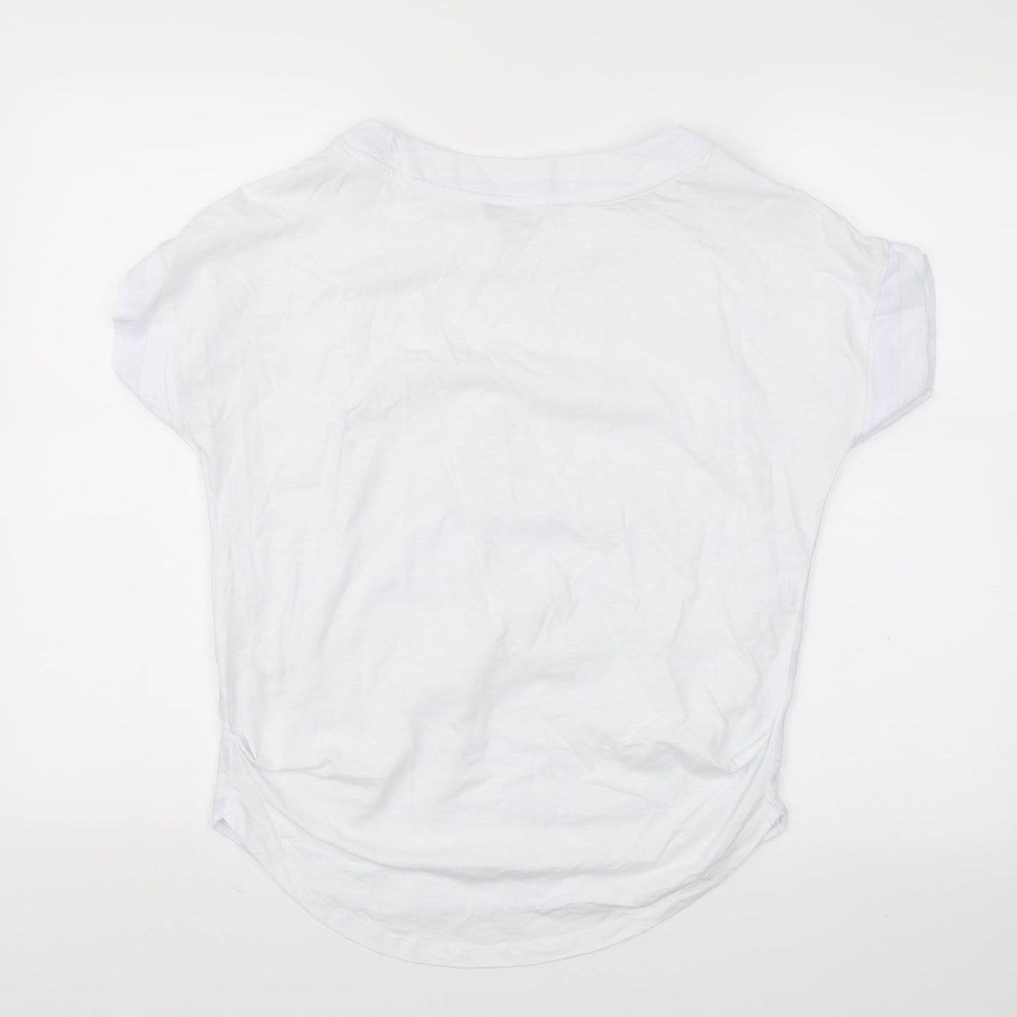 next  Womens White Striped  Basic T-Shirt Size 6