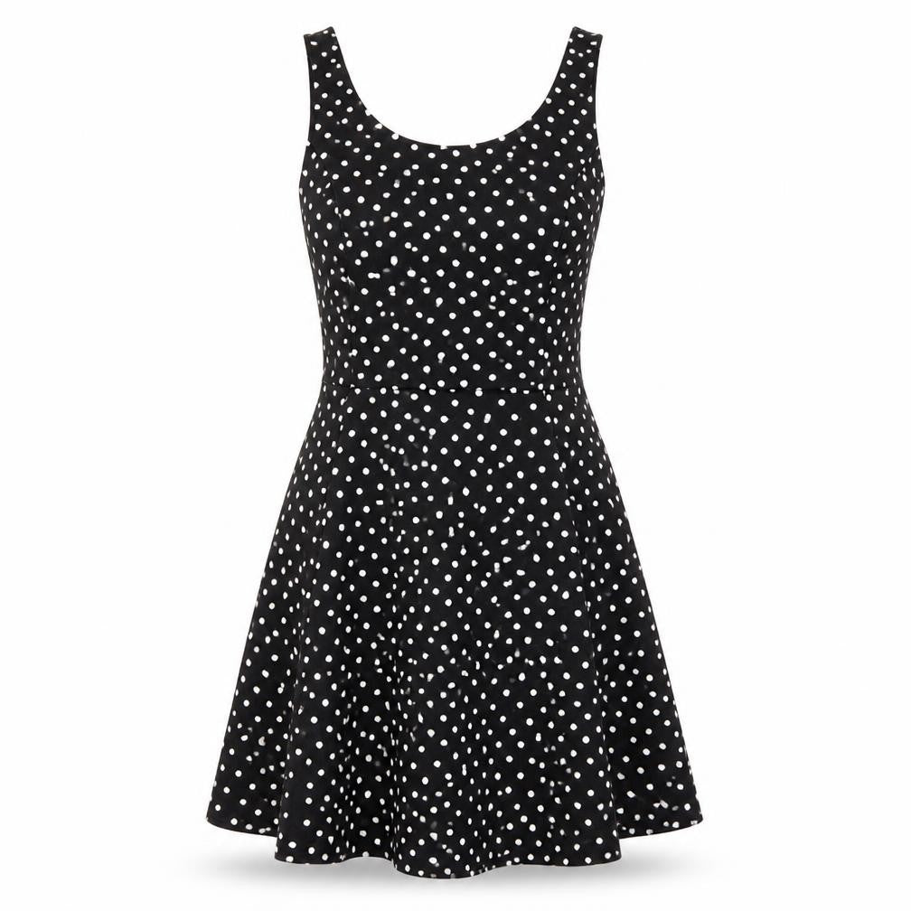 H&M Womens Black Polka Dot  Fit & Flare  Size 4