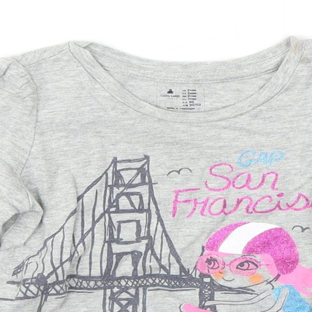 Baby Gap  Girls Grey   Basic T-Shirt Size 2 Years