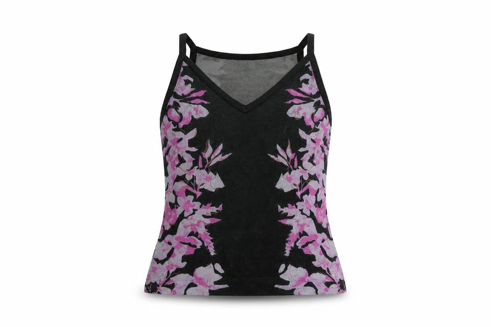 Mixin Womens Black Floral Knit Basic Blouse Size M