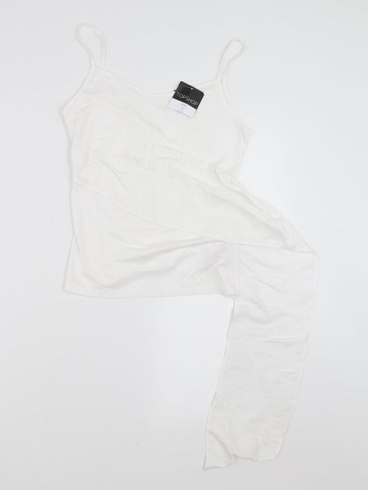 Topshop Womens White   Camisole T-Shirt Size 8