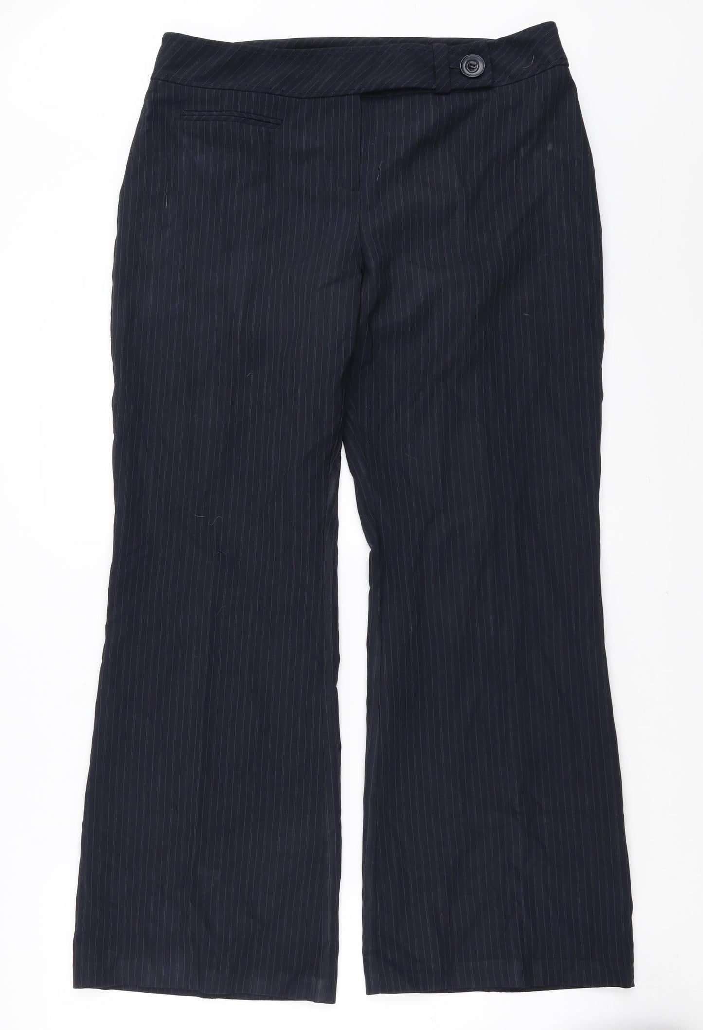 Dorothy Perkins Womens Blue Striped  Trousers  Size 14 L29 in
