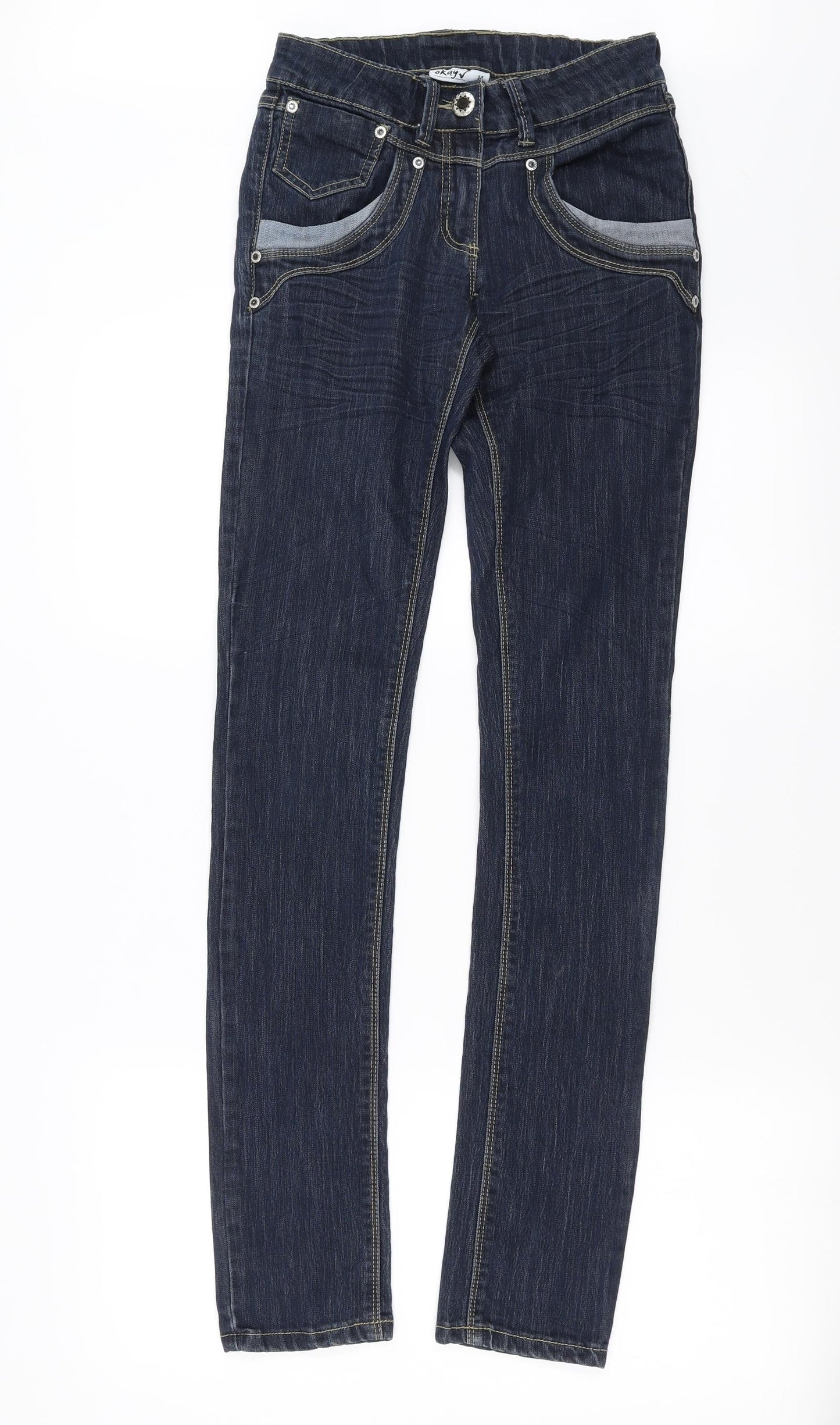 OKAY Womens Blue  Denim Skinny Jeans Size 6 L32 in