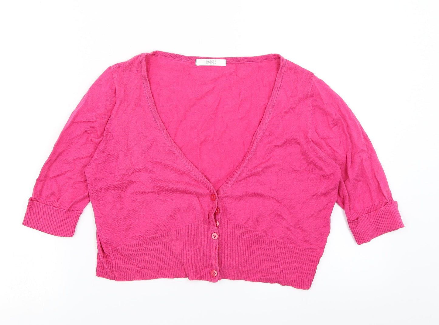 Marks & Spencer Womens Pink   Cardigan Jumper Size S