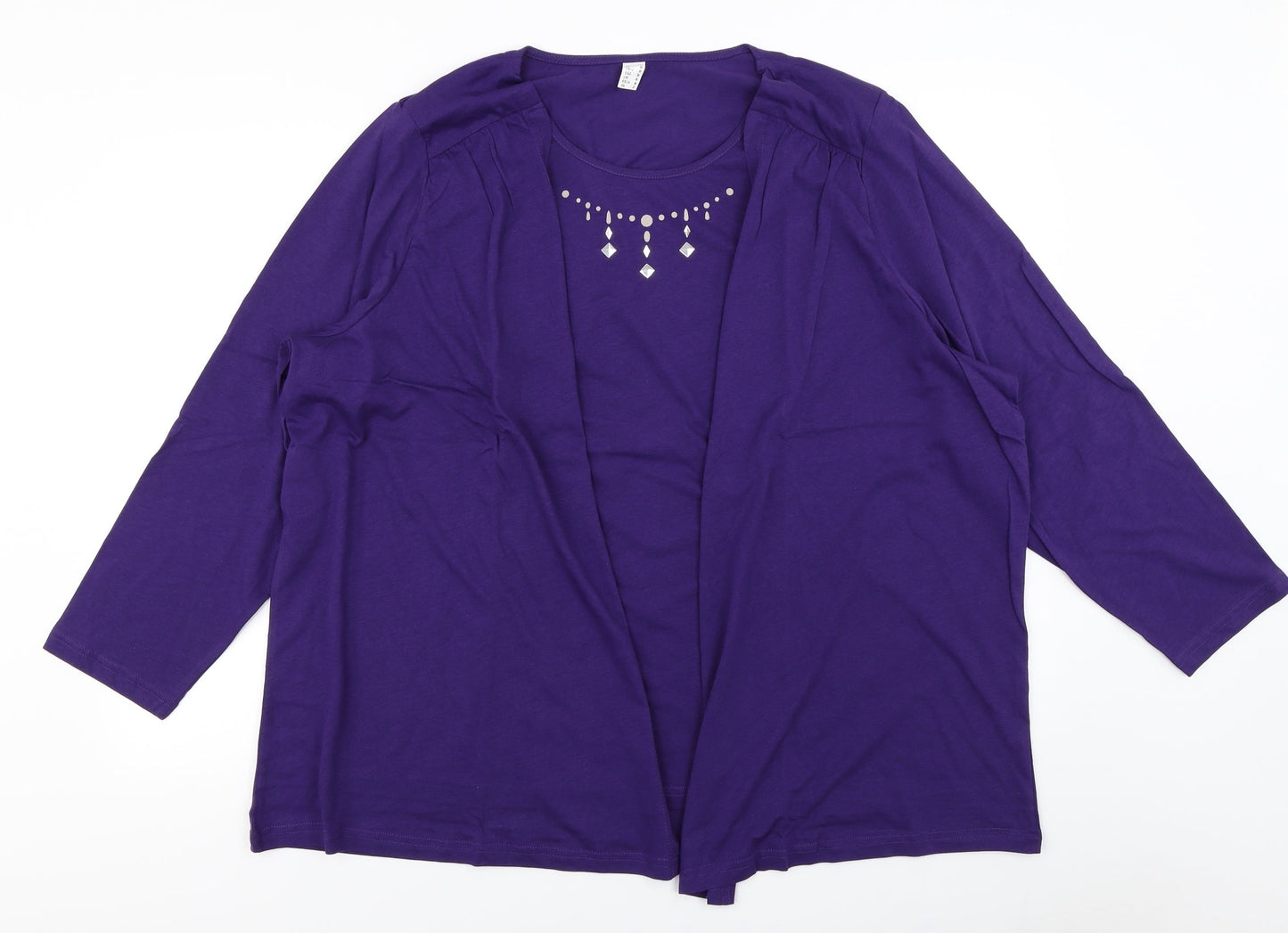 Preworn Womens Purple   Basic T-Shirt Size 2