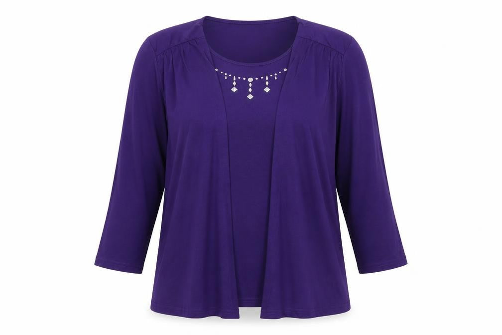 Preworn Womens Purple   Basic T-Shirt Size 2