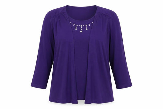 Preworn Womens Purple   Basic T-Shirt Size 2