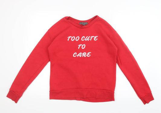 Primark Womens Red  Knit Pullover Jumper Size 4