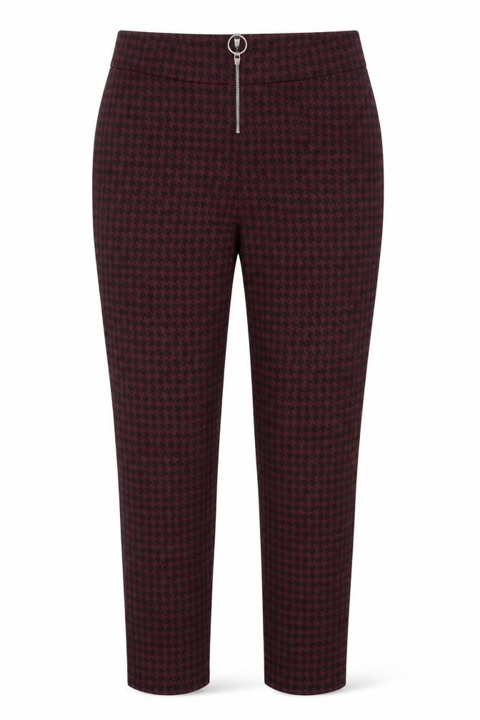 Select Womens Red Houndstooth  Trousers  Size 12 L26 in