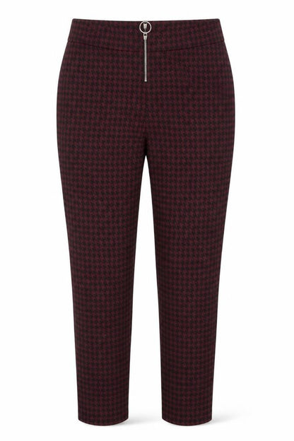 Select Womens Red Houndstooth  Trousers  Size 12 L26 in