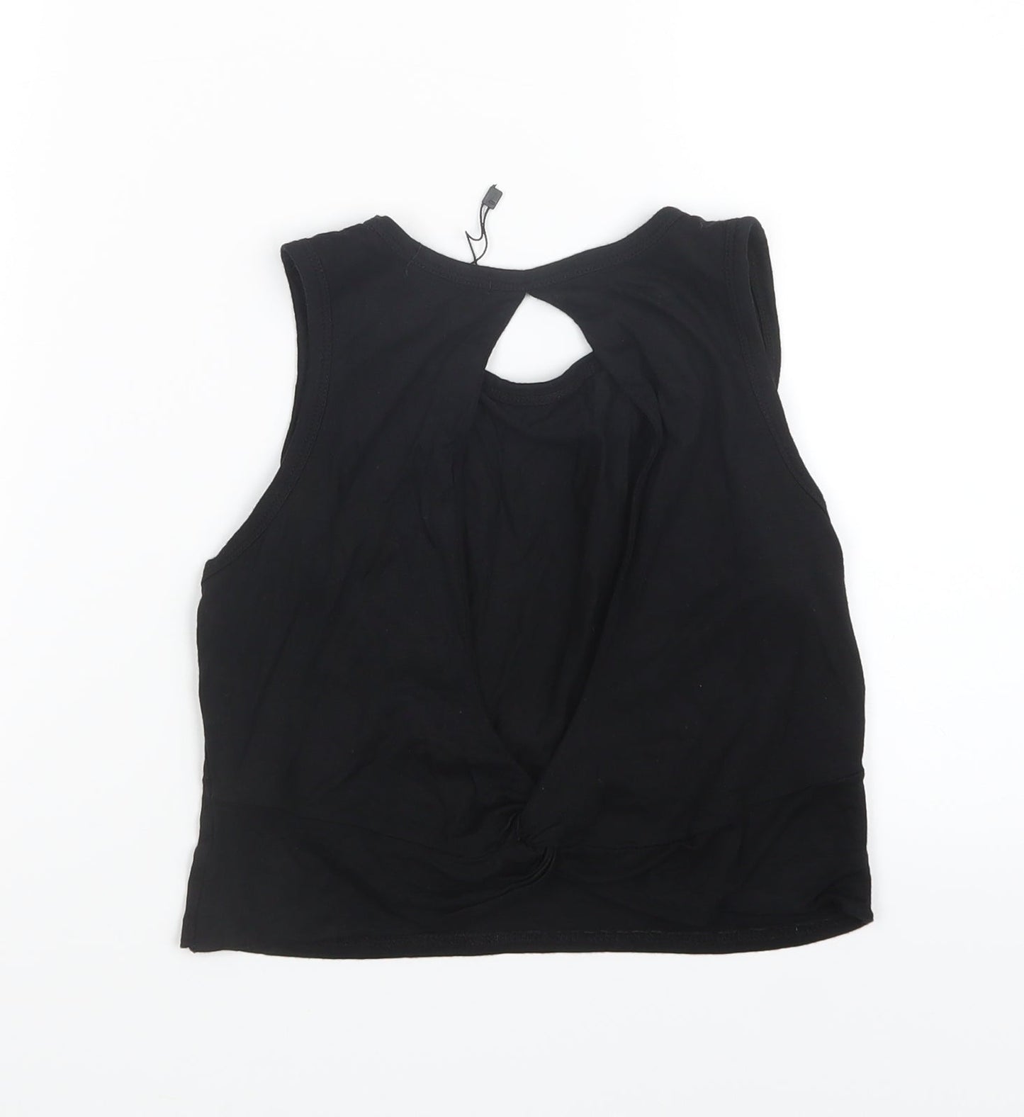 PRETTYLITTLETHING Womens Black   Cropped T-Shirt Size 6
