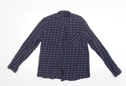 D/STRUCT Mens Blue Check   Button-Up Size M