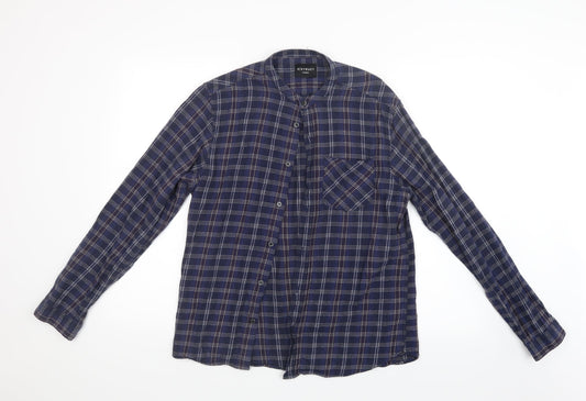 D/STRUCT Mens Blue Check   Button-Up Size M