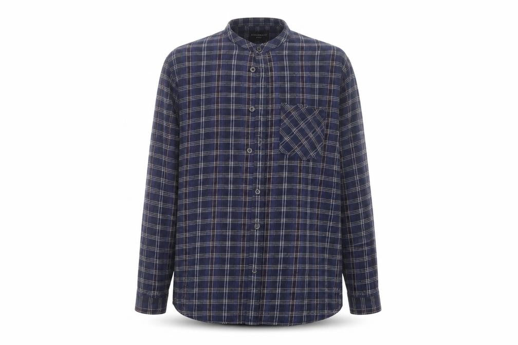D/STRUCT Mens Blue Check   Button-Up Size M