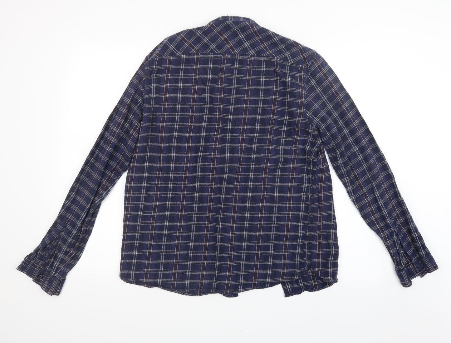 D/STRUCT Mens Blue Check   Button-Up Size M
