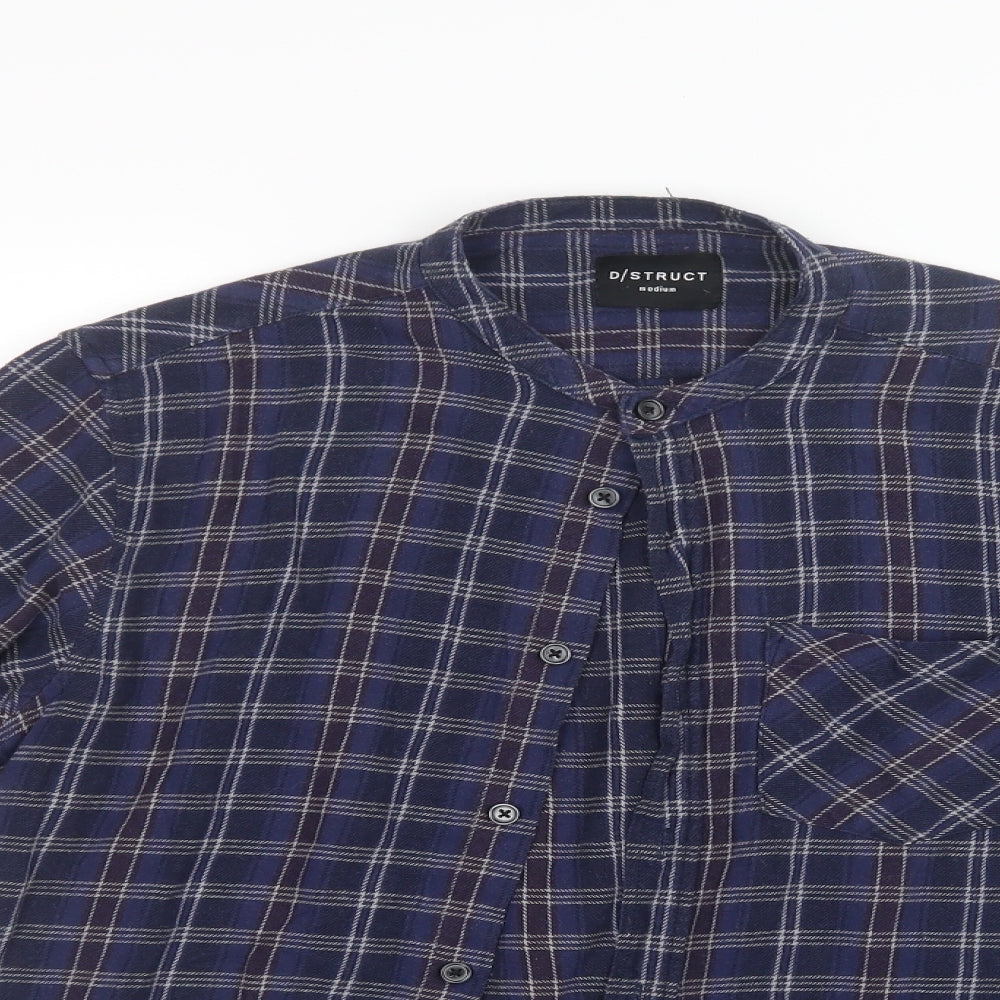 D/STRUCT Mens Blue Check   Button-Up Size M