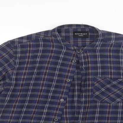 D/STRUCT Mens Blue Check   Button-Up Size M